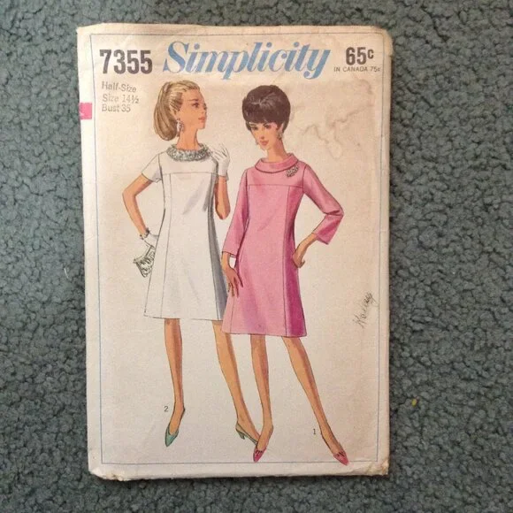 Lot of 3 Vintage CUT & COMPLETE 1960s Day Dress Patterns, Bust 35 - Picture 2 of 7